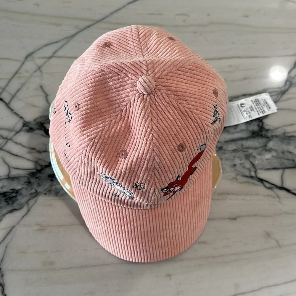 2023 Disney Parks Peach Corduroy Hat/Cap with Disney 